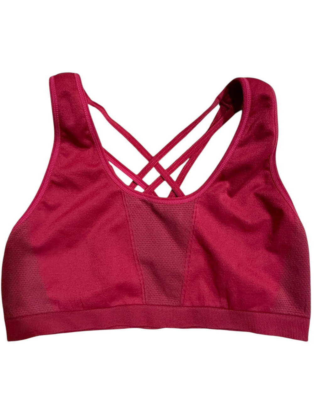 Fabletics Small Crisscross Back Sports Bra - Raspberry
